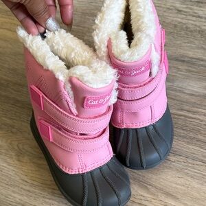 Cat & Jack Pink and Gray Snow Boots
